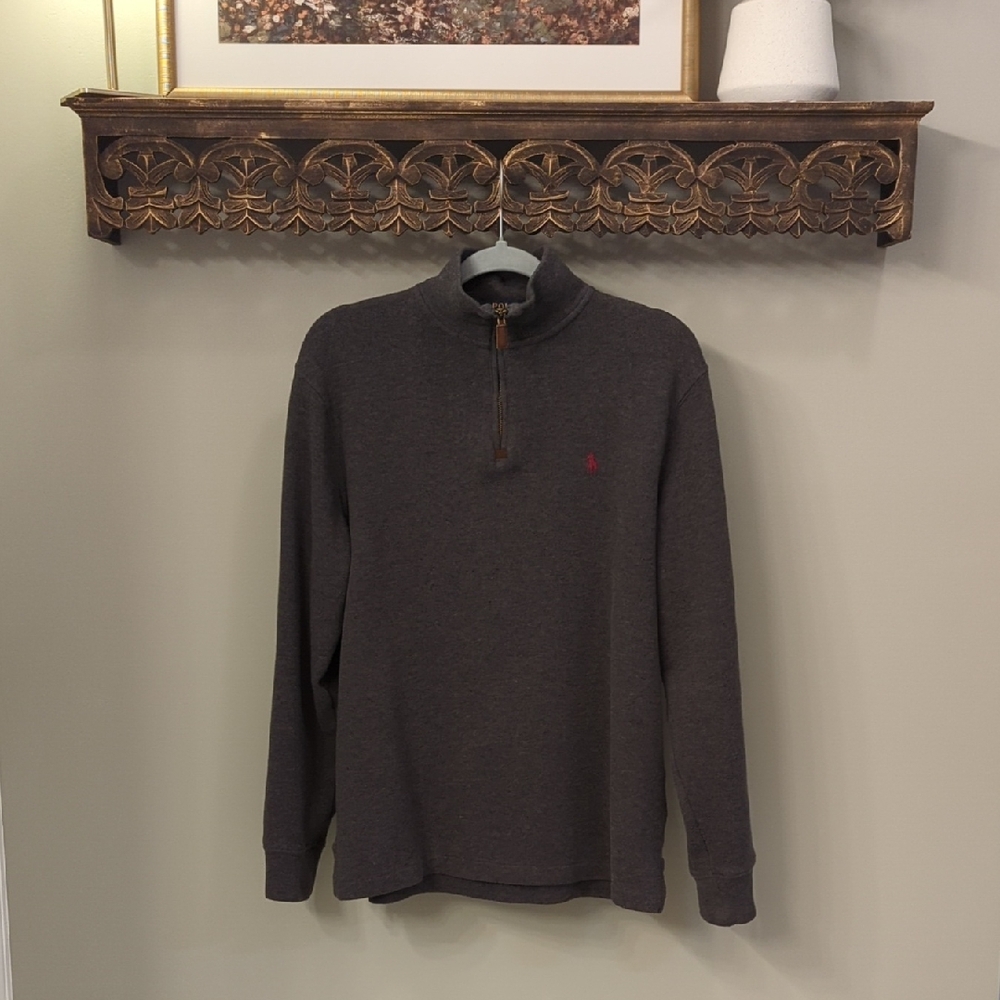 Polo Ralph Lauren Dark Gray Quarter-Zip Sweater 🐎